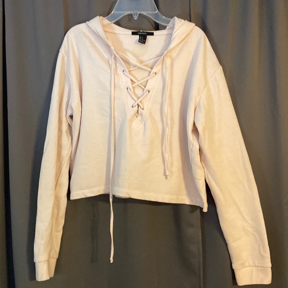 Light Pink Cropped Sweat Shirt